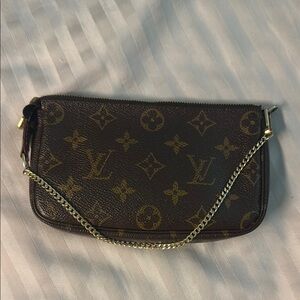 Louis Vuitton Brown Monogram Chain Wristlet